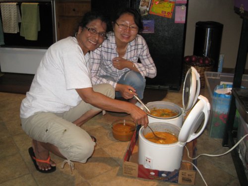 Caroline and Kate Cooking