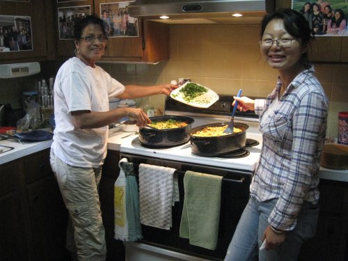 Caroline and Kate Cooking