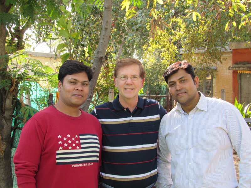 Pastor Jim and students at church